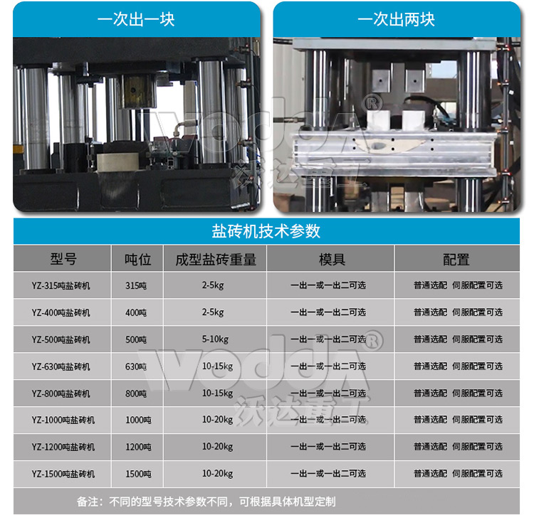 全自動鹽磚機技術參數