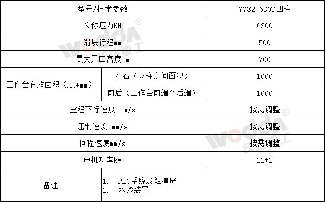 630噸錨桿托盤液壓機參數